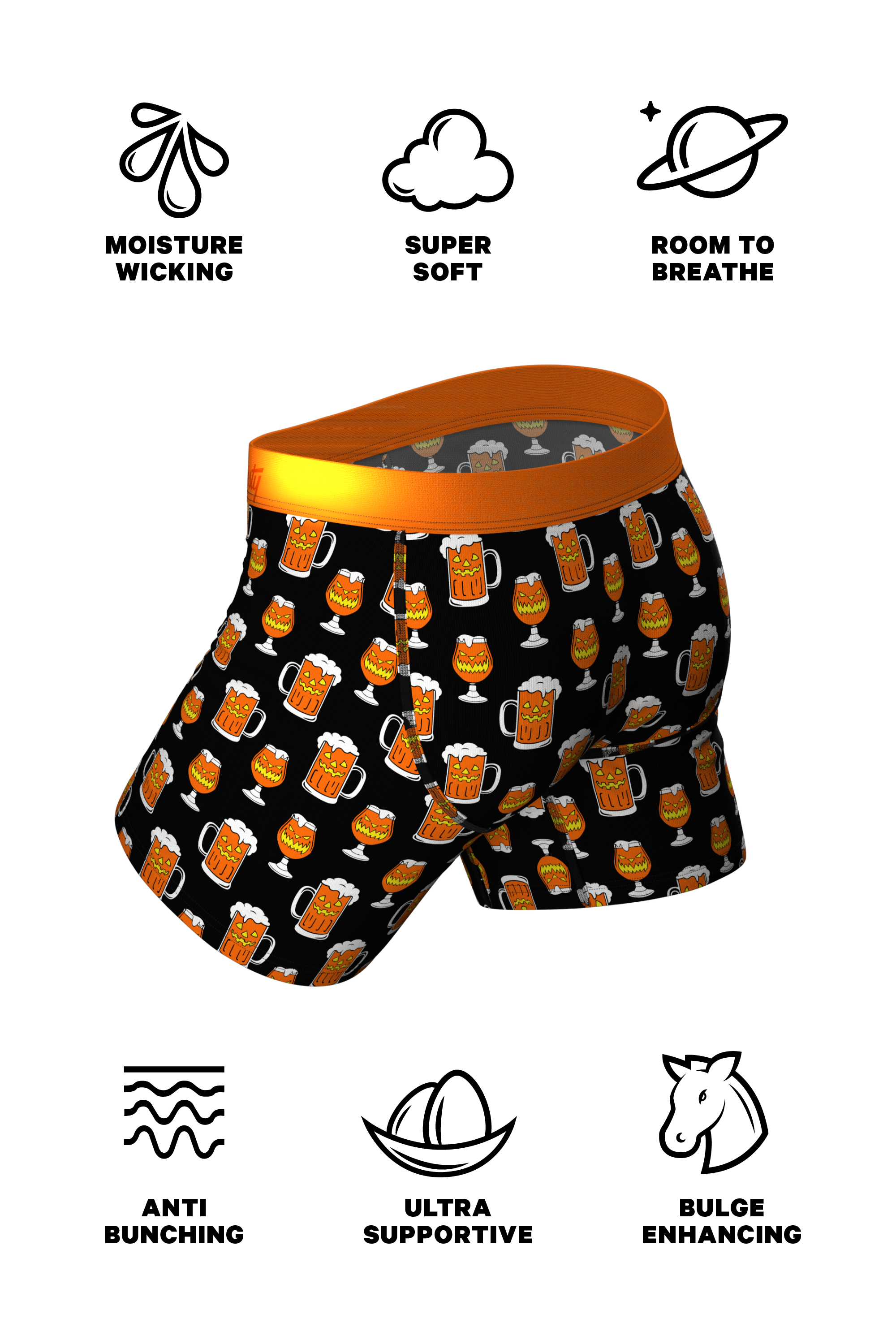 The Jack O Lager | Halloween Beer Ball Hammock® Pouch Underwear With Fly - Shinesty