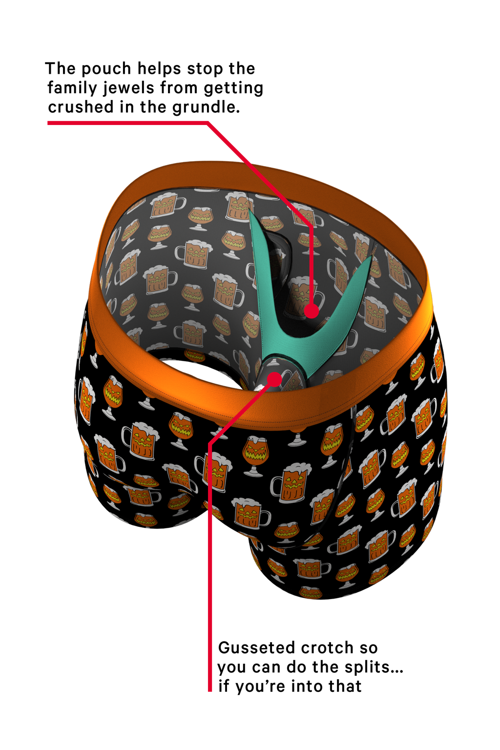 The Jack O Lager | Halloween Beer Ball Hammock® Pouch Underwear With Fly - Shinesty
