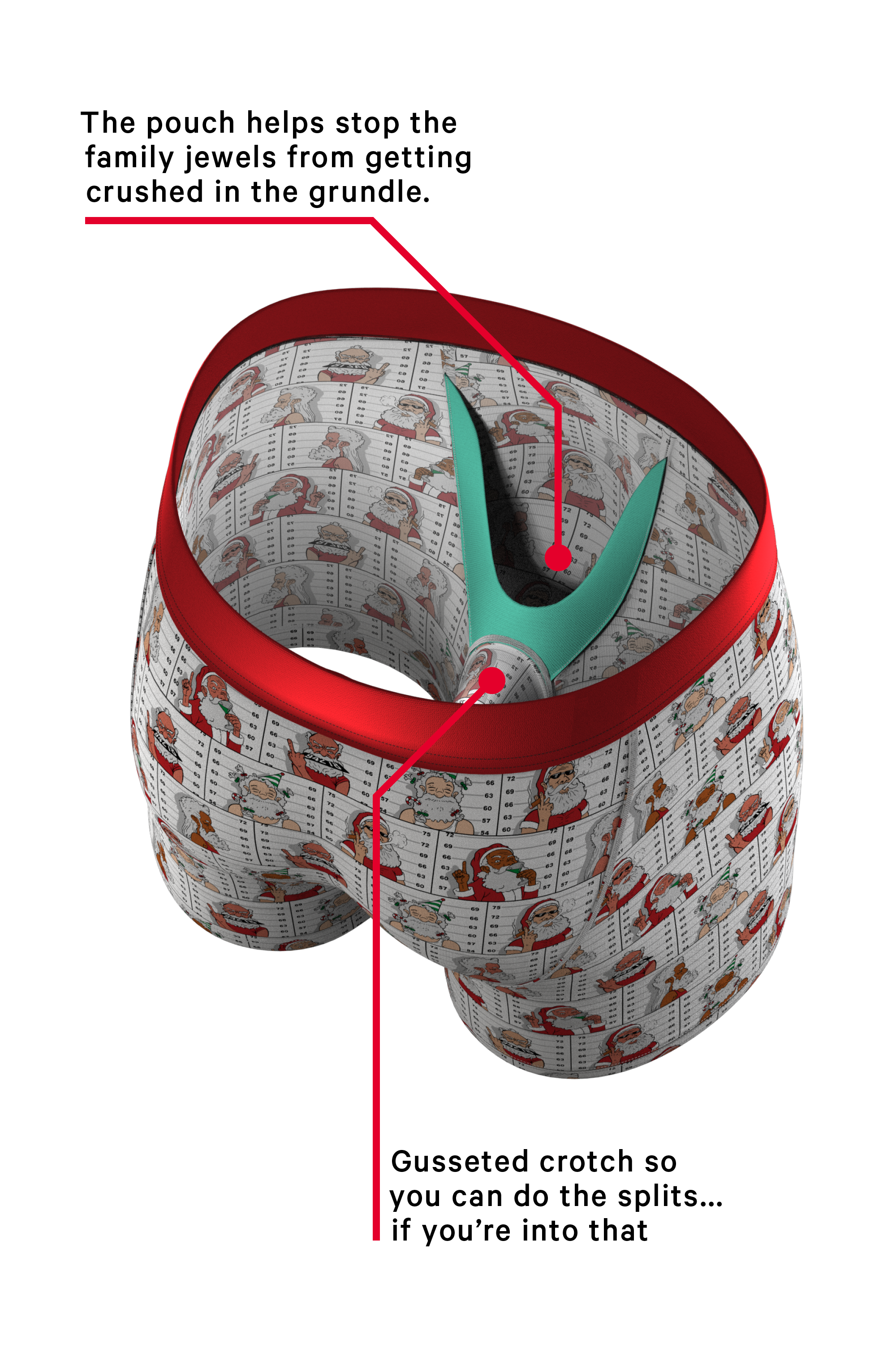 The Jailbird | Mugshot Santa Ball Hammock® Pouch Underwear - Shinesty