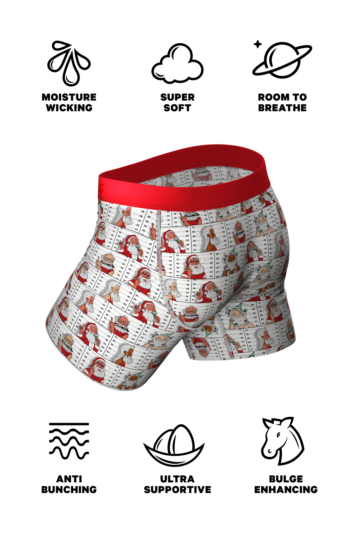 The Jailbird | Mugshot Santa Ball Hammock® Pouch Underwear - Shinesty