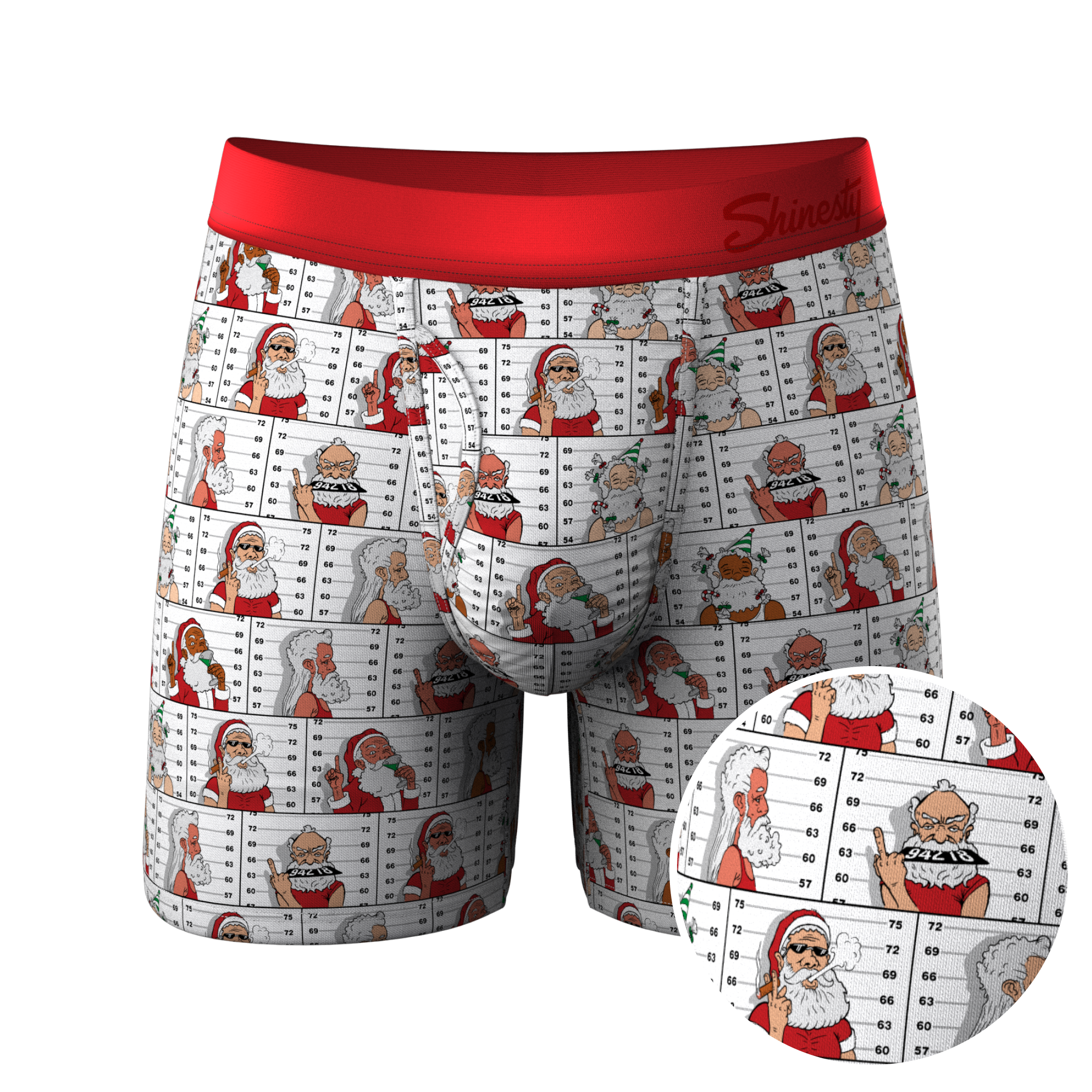 The Jailbird | Mugshot Santa Ball Hammock® Pouch Underwear With Fly - Shinesty