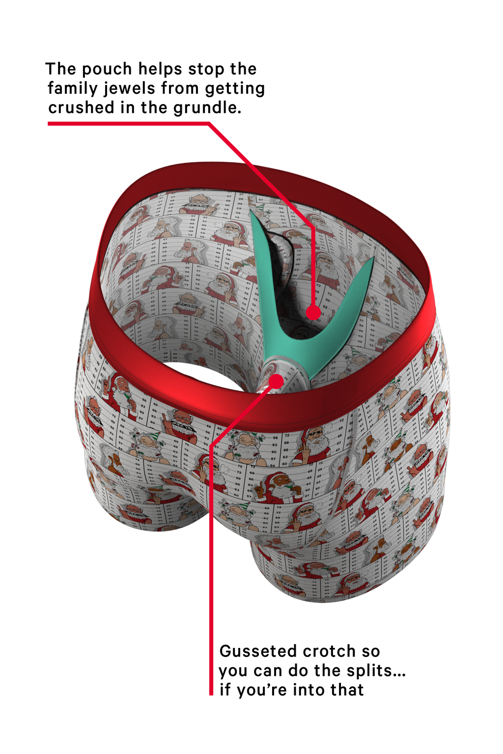 The Jailbird | Mugshot Santa Ball Hammock® Pouch Underwear With Fly - Shinesty