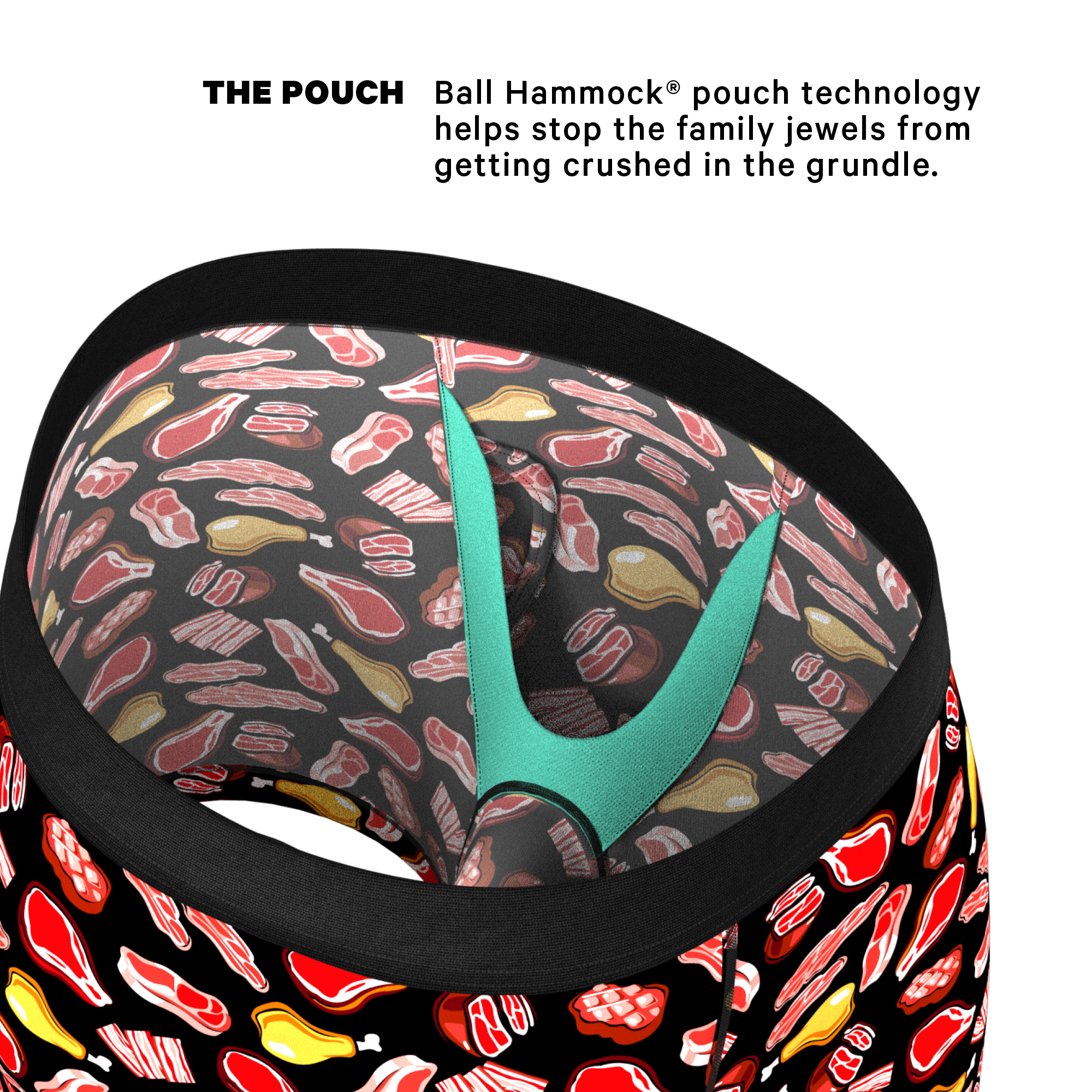The Juicy Loins | Meat Ball Hammock® Pouch Underwear With Fly - Shinesty