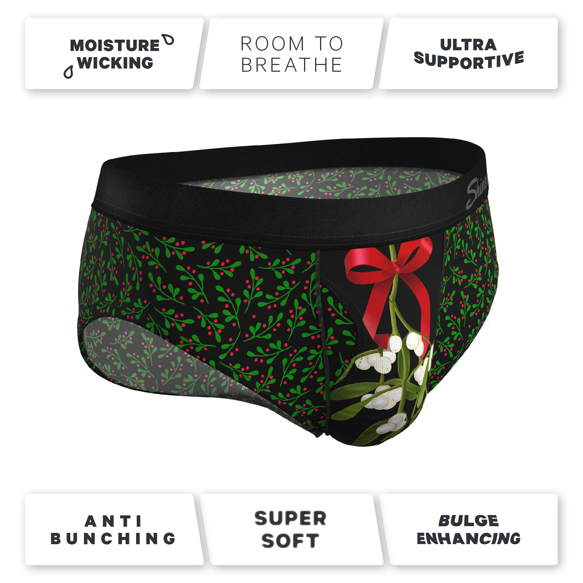 The Kiss Me There | Mistletoe Ball Hammock® Pouch Underwear Briefs - Shinesty