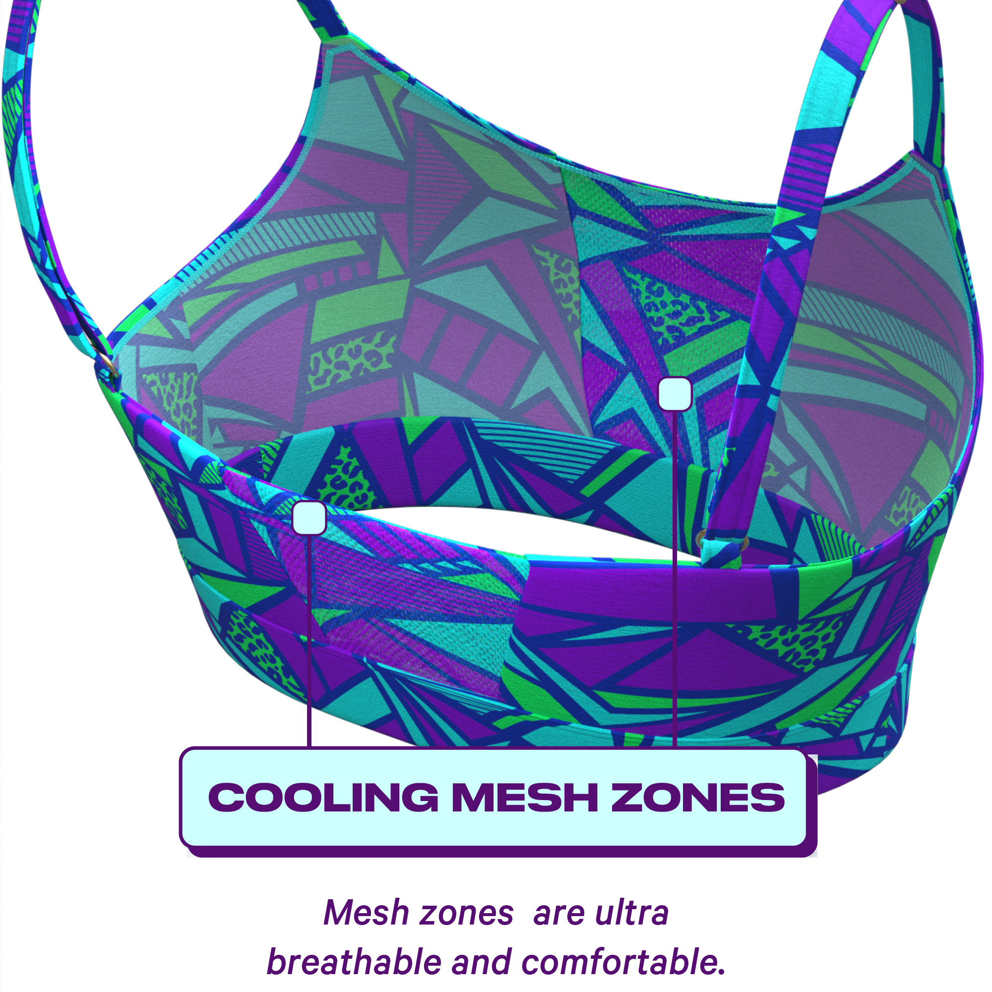 The Le Tootski | Retro Geometric paradICE™ Boob Hammock™ Cooling Bralette - Shinesty