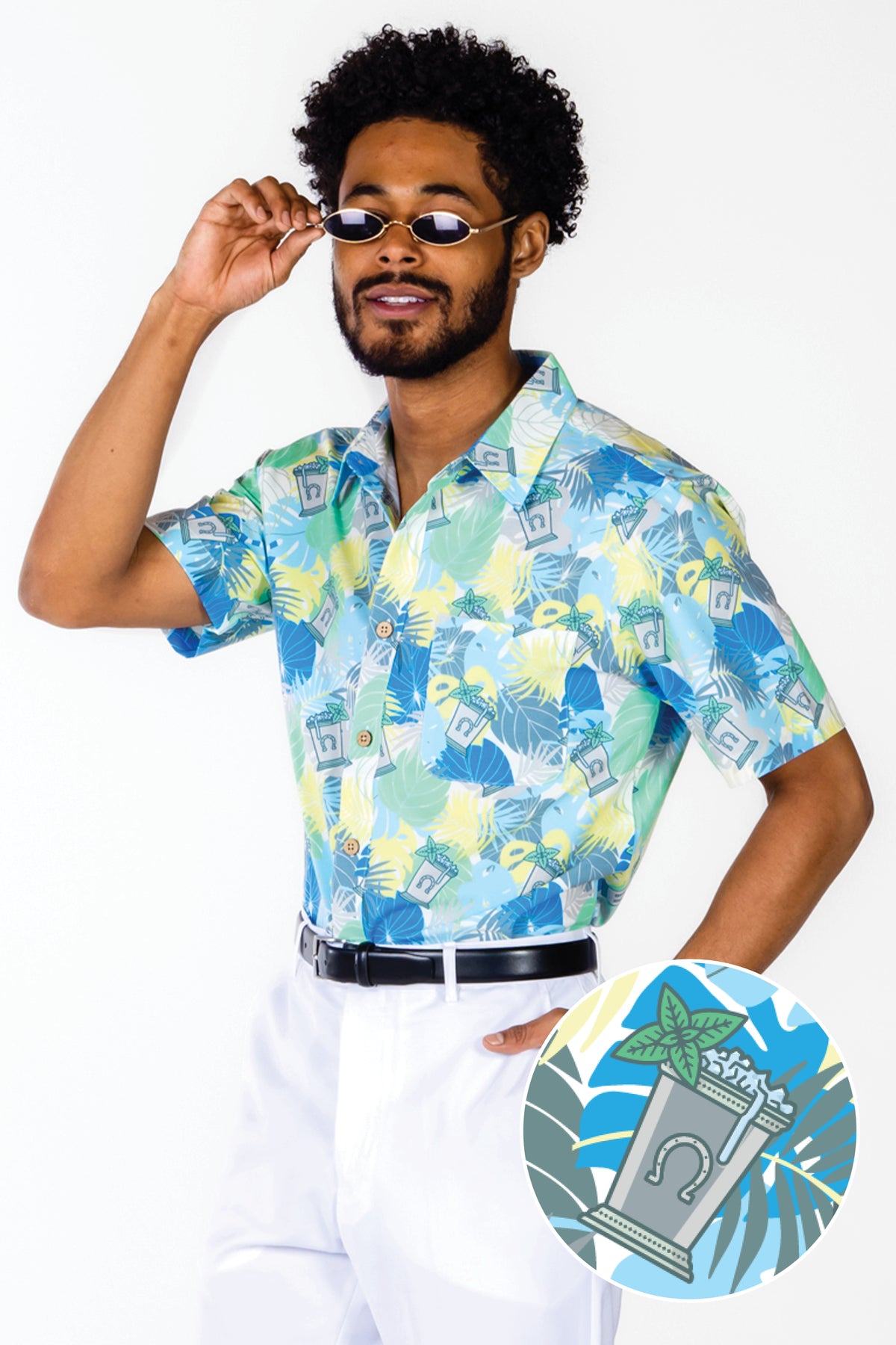 The Minty Fresh | Tropical Derby Hawaiian Shirt - Shinesty