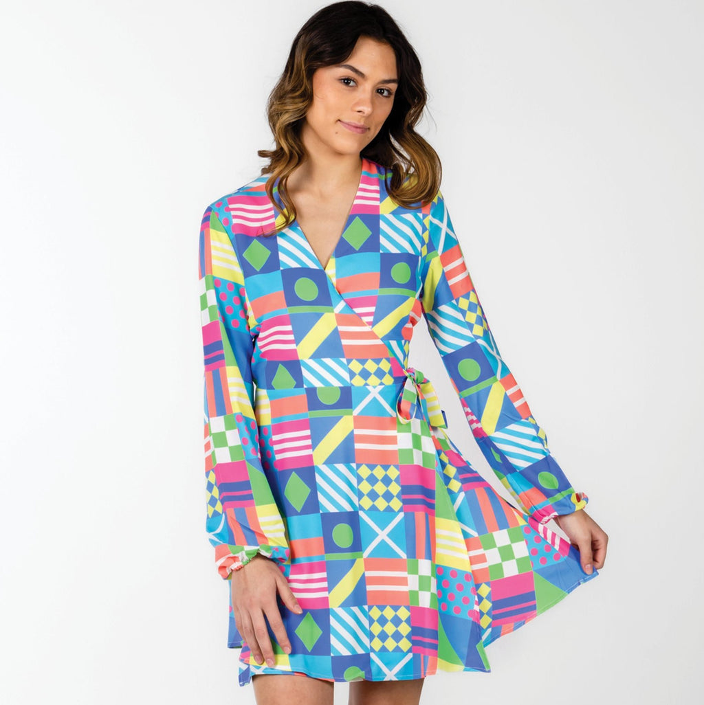 The Secretariat | Derby Flag Wrap Dress - Shinesty