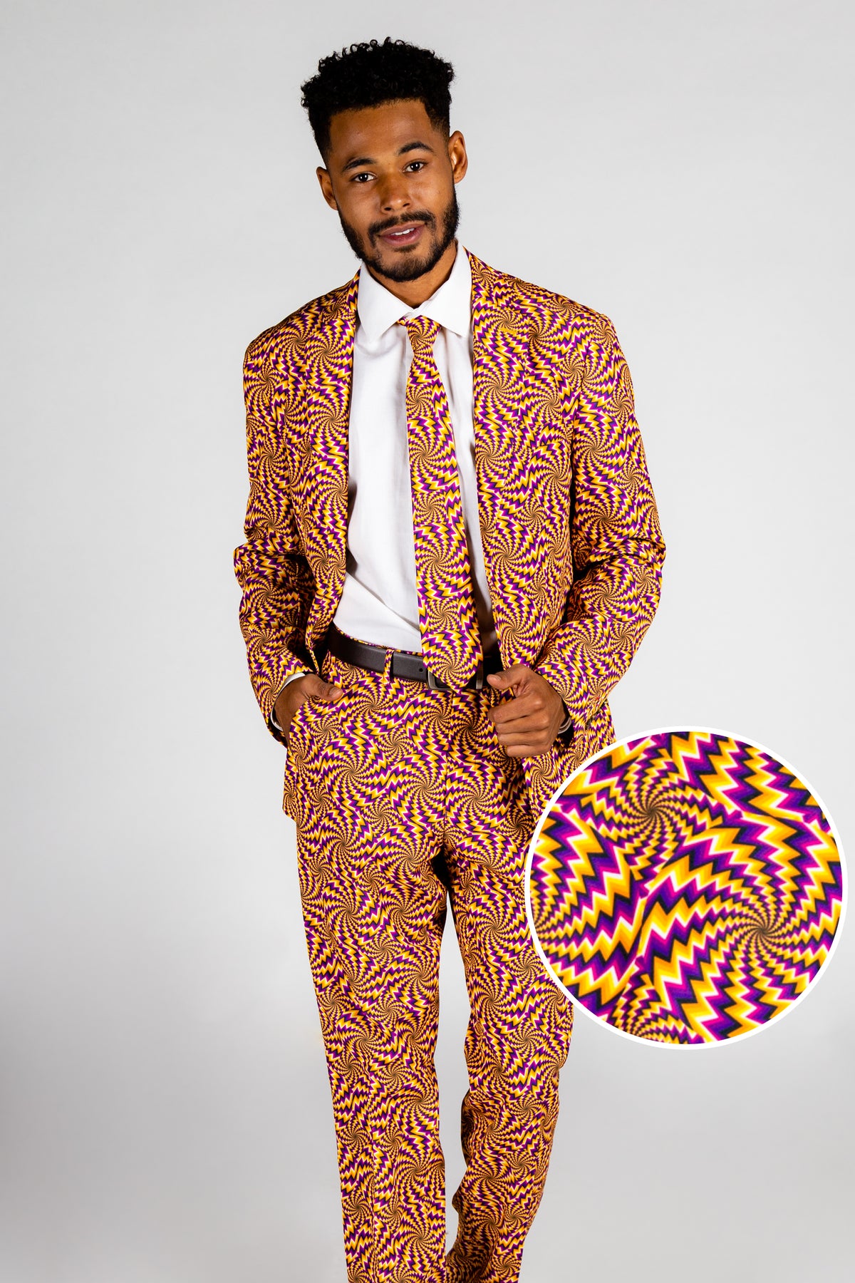 The Mardi Mirage | Illusion Print Party Suit - Shinesty
