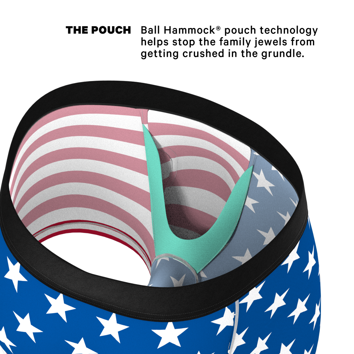 The Mascot | American Flag Ball Hammock® Pouch Trunks Underwear - Shinesty