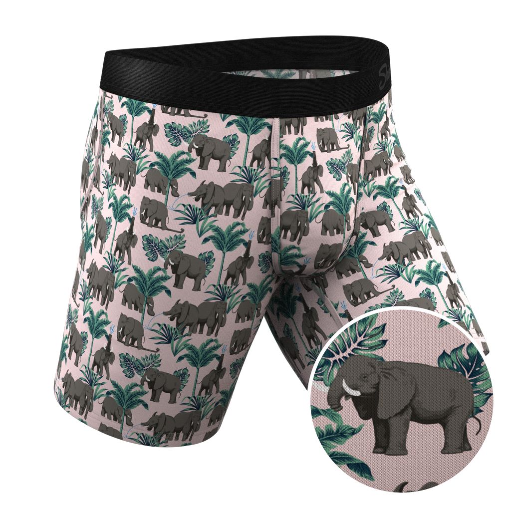 The Maximus | Tropical Elephant Ball Hammock® Boxer - Long Leg - Shinesty