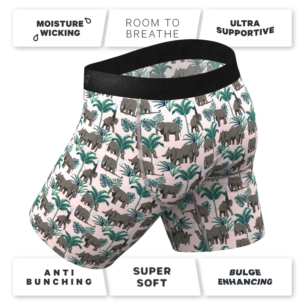 The Maximus | Tropical Elephant Ball Hammock® Boxer - Long Leg - Shinesty