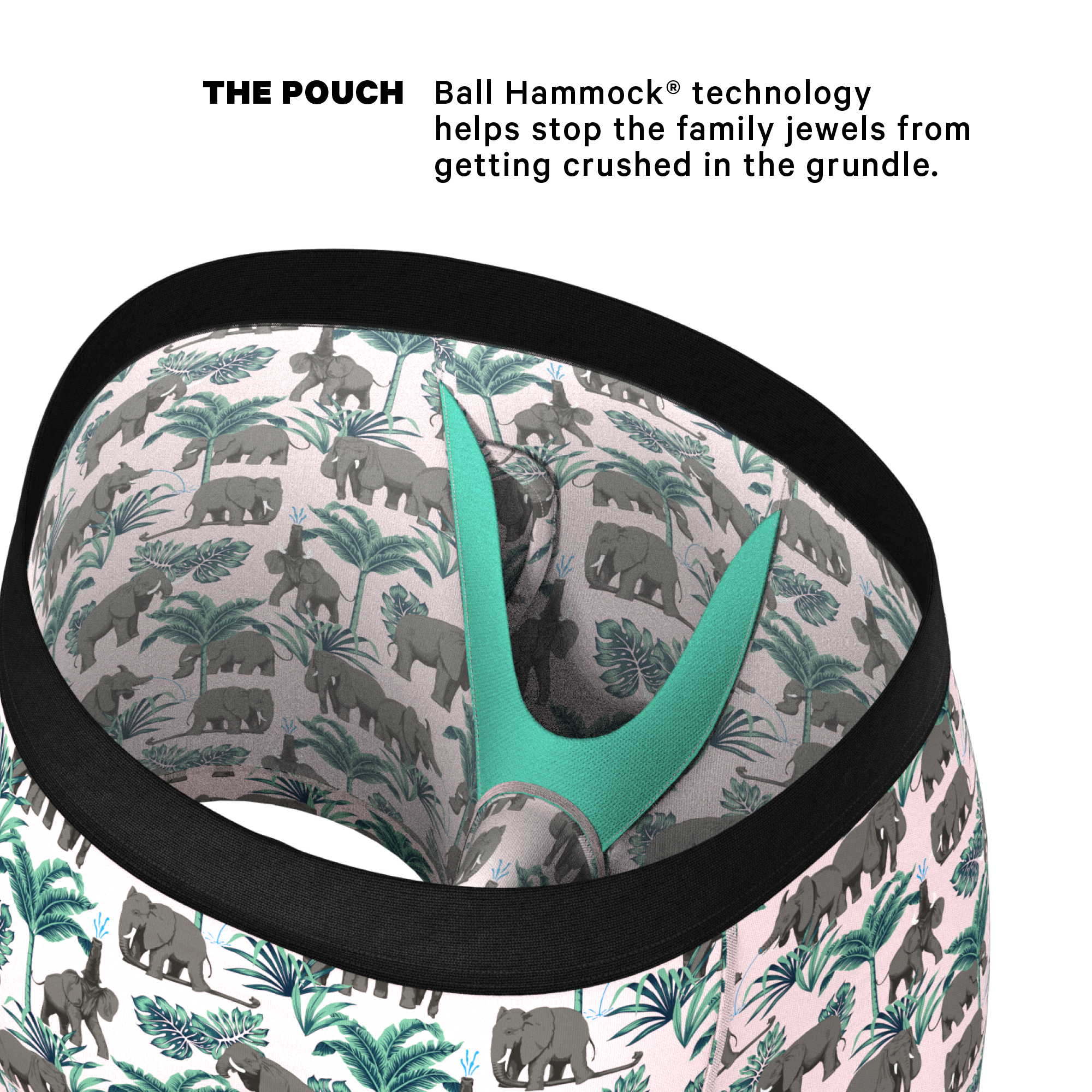 The Maximus | Tropical Elephant Ball Hammock® Pouch Underwear With Fly - Shinesty