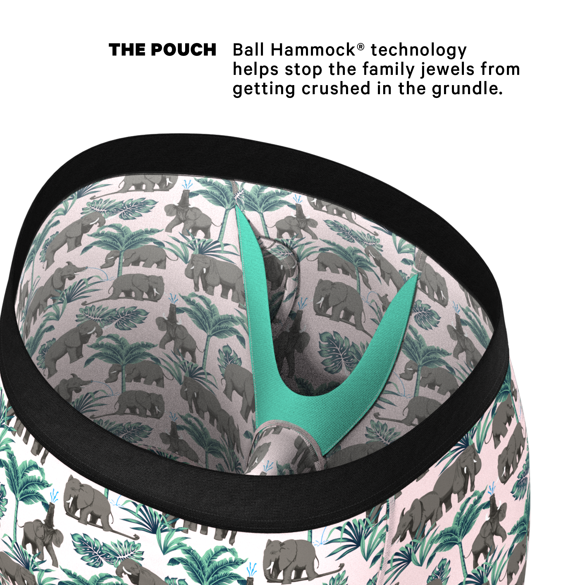 The Maximus | Tropical Elephant Ball Hammock® Pouch Trunks Underwear - Shinesty