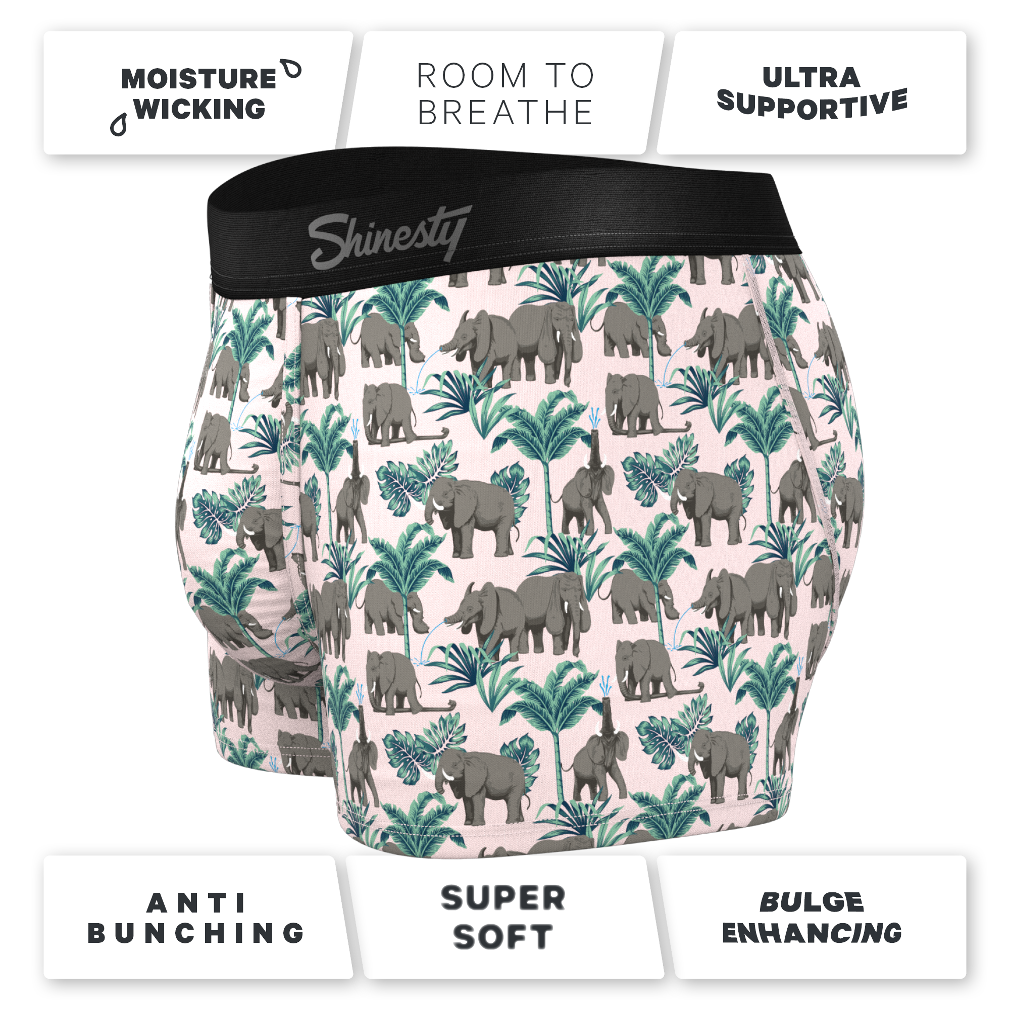 The Maximus | Tropical Elephant Ball Hammock® Pouch Trunks Underwear - Shinesty