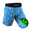 The Melt In Your Mouth | Glow In The Dark Naughty Snowflakes Ball Hammock® Boxer - Long Leg - Shinesty