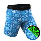 The Melt In Your Mouth | Glow In The Dark Naughty Snowflakes Ball Hammock® Boxer - Long Leg - Shinesty