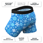 The Melt In Your Mouth | Glow in the Dark Naughty Snowflakes Ball Hammock® Pouch Underwear With Fly - Shinesty