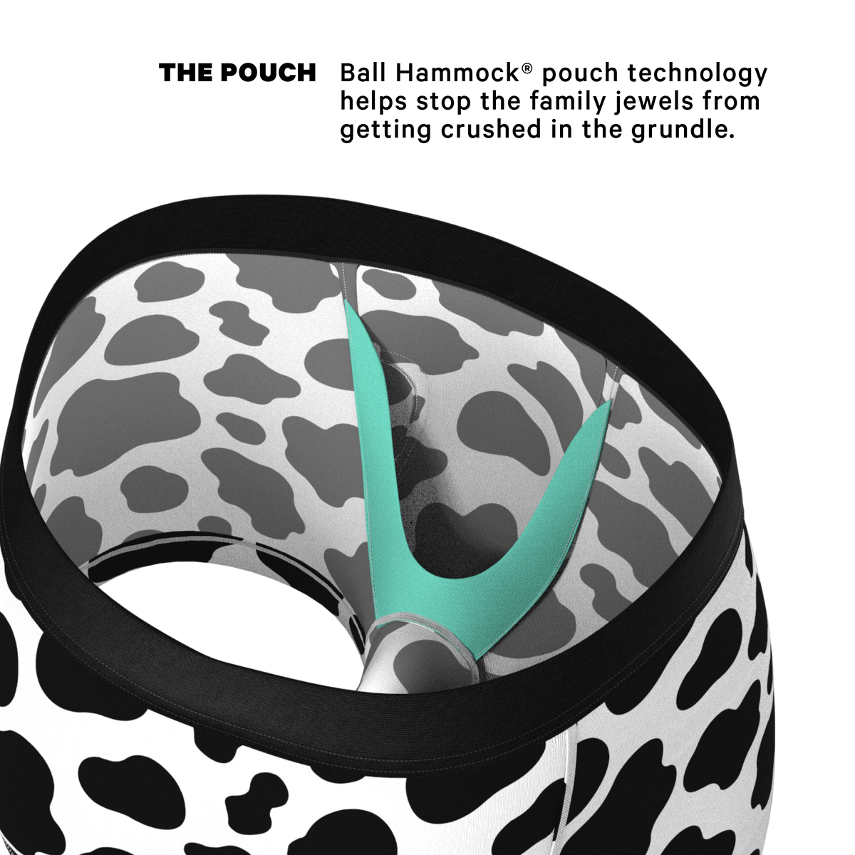 The Milk Me | Cow Print Ball Hammock® Pouch Trunk Underwear - Shinesty