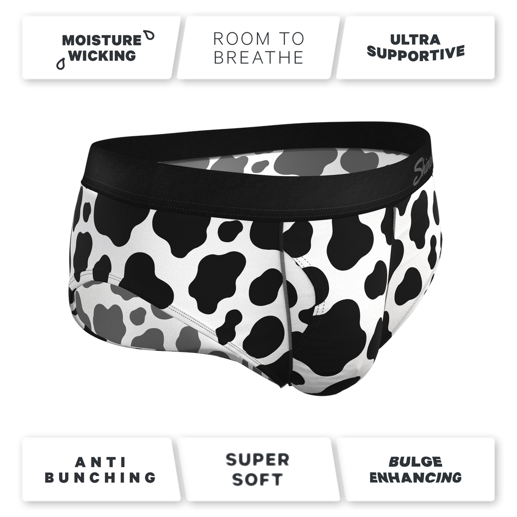 The Milk Me | Cow Print Ball Hammock® Pouch Underwear Briefs - Shinesty
