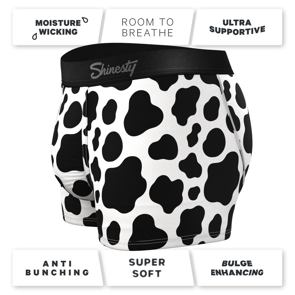 The Milk Me | Cow Print Ball Hammock® Pouch Trunk Underwear - Shinesty