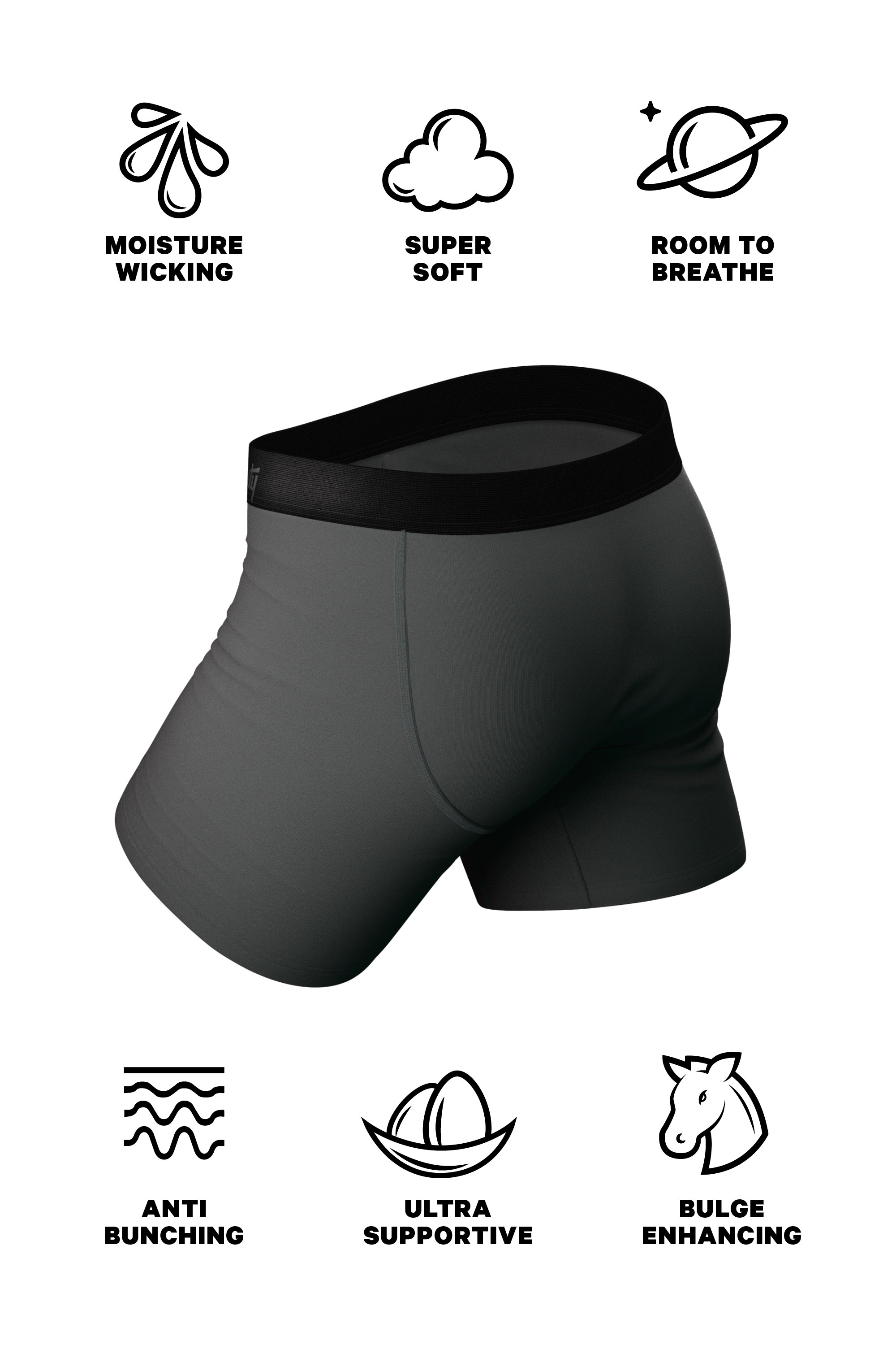 The Coal Miner | Dark Gray Ball Hammock® Pouch Underwear - Shinesty