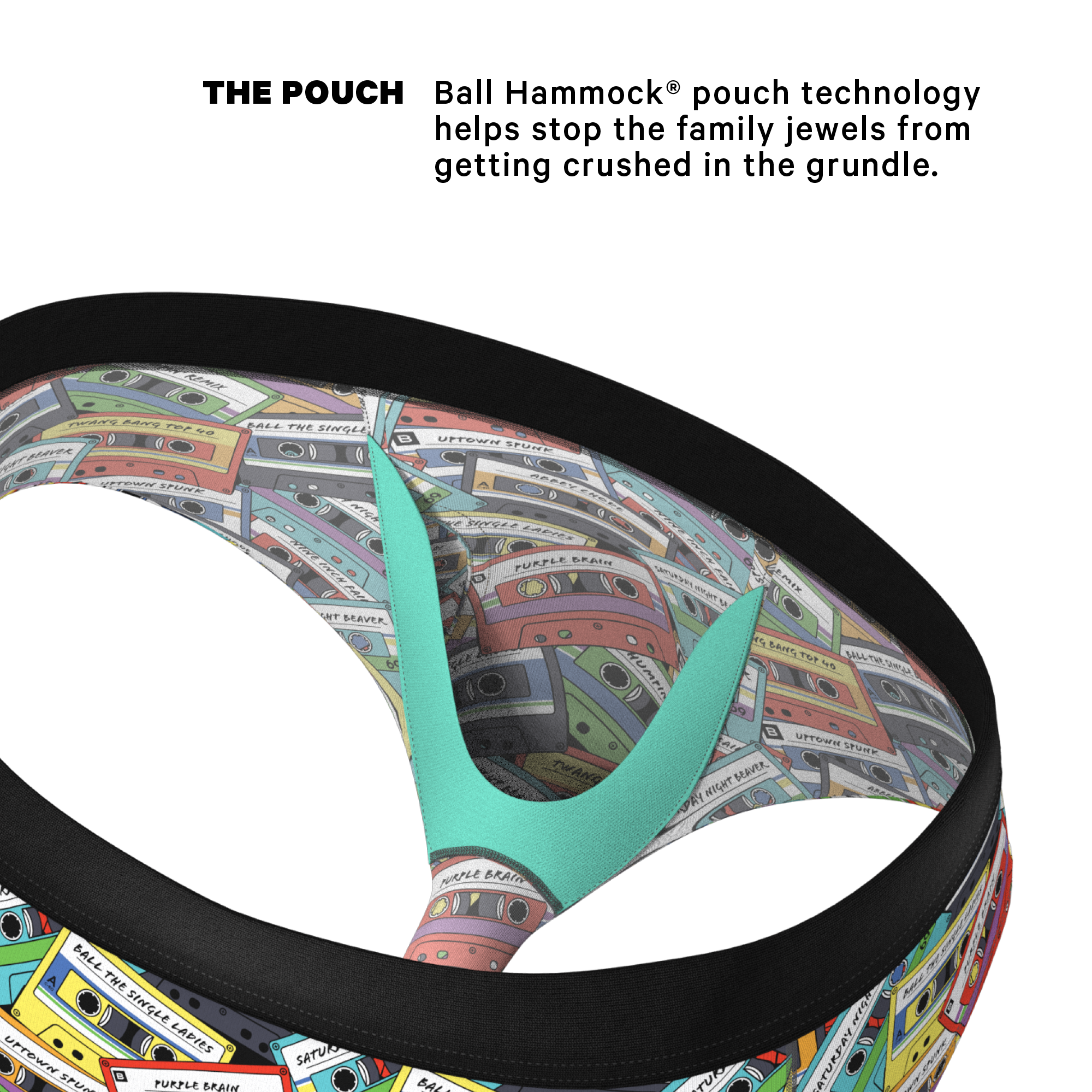 The Mixtape | Cassette Tapes Ball Hammock® Pouch Underwear Briefs - Shinesty