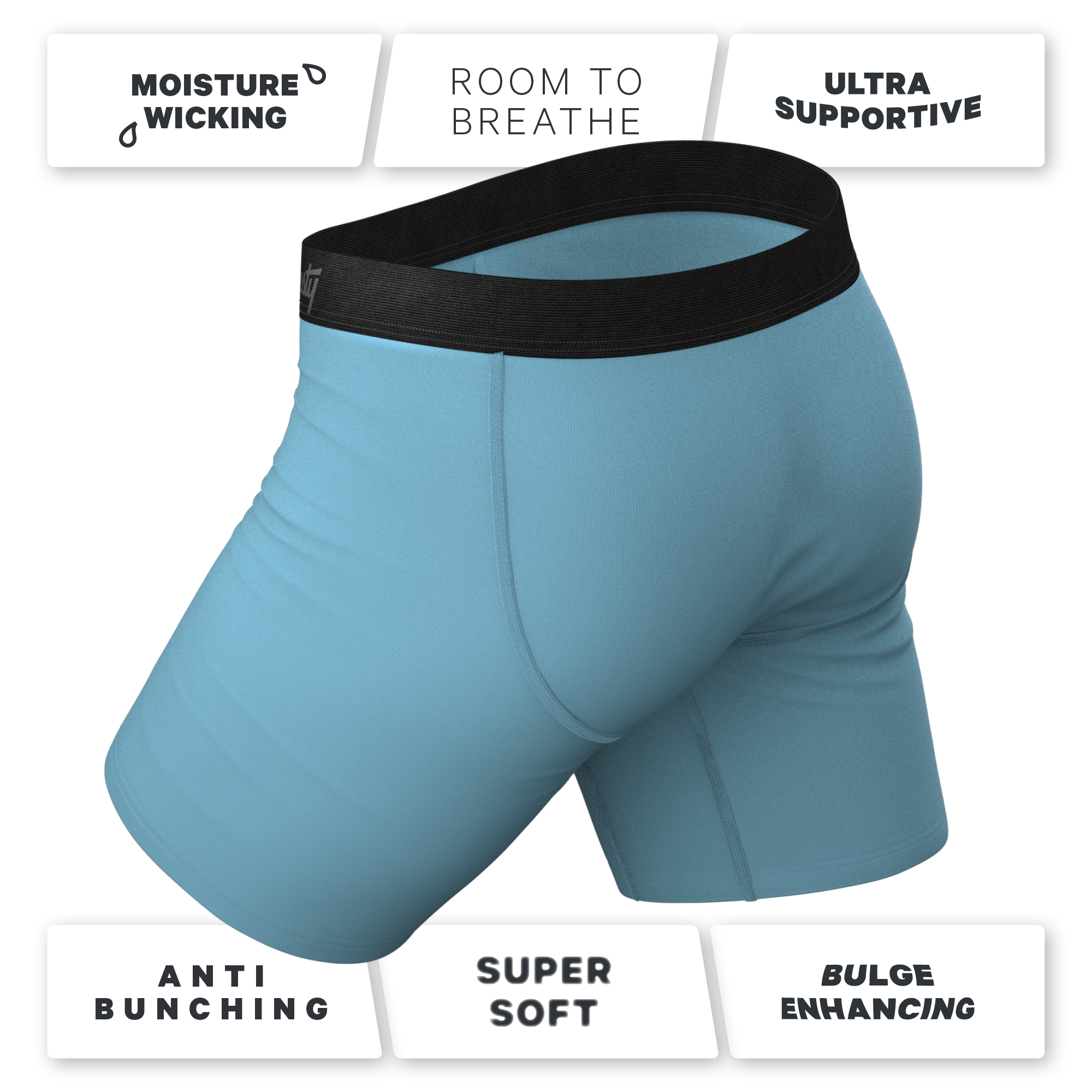 The Neptune | Slate Blue Ball Hammock® Boxer - Long Leg - Shinesty