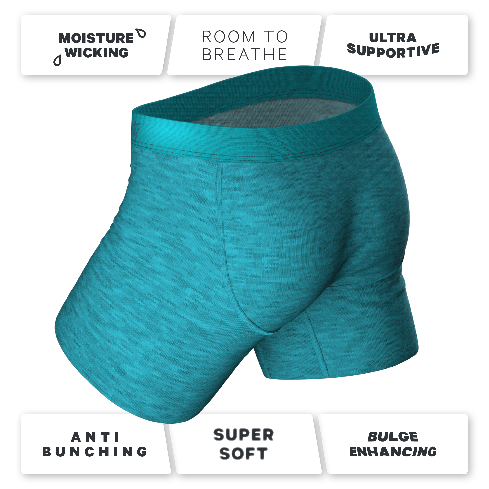 The Nerves of Teal | Teal Heather Ball Hammock® Pouch Underwear - Shinesty