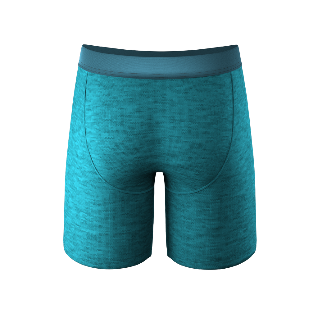 The Nerves of Teal | Teal Heather Ball Hammock® Boxer - Long Leg - Shinesty