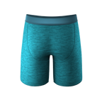 The Nerves of Teal | Teal Heather Ball Hammock® Boxer - Long Leg - Shinesty