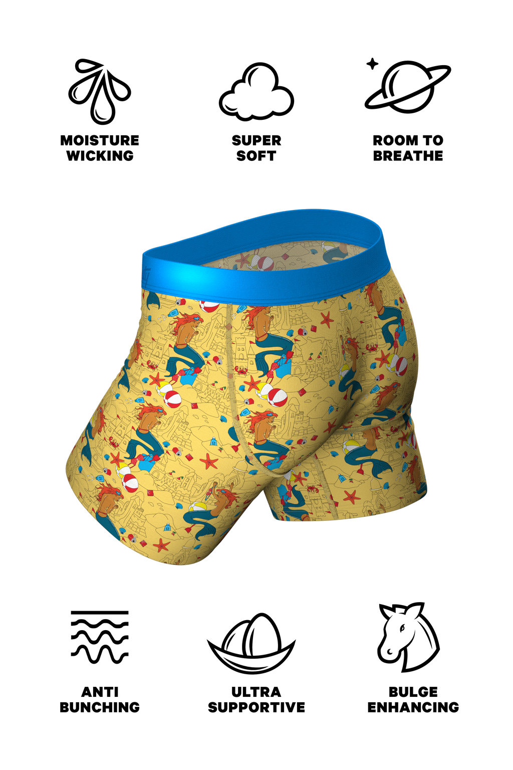 The Nudie Beach | Beach Scene Ball Hammock® Pouch Underwear With Fly - Shinesty