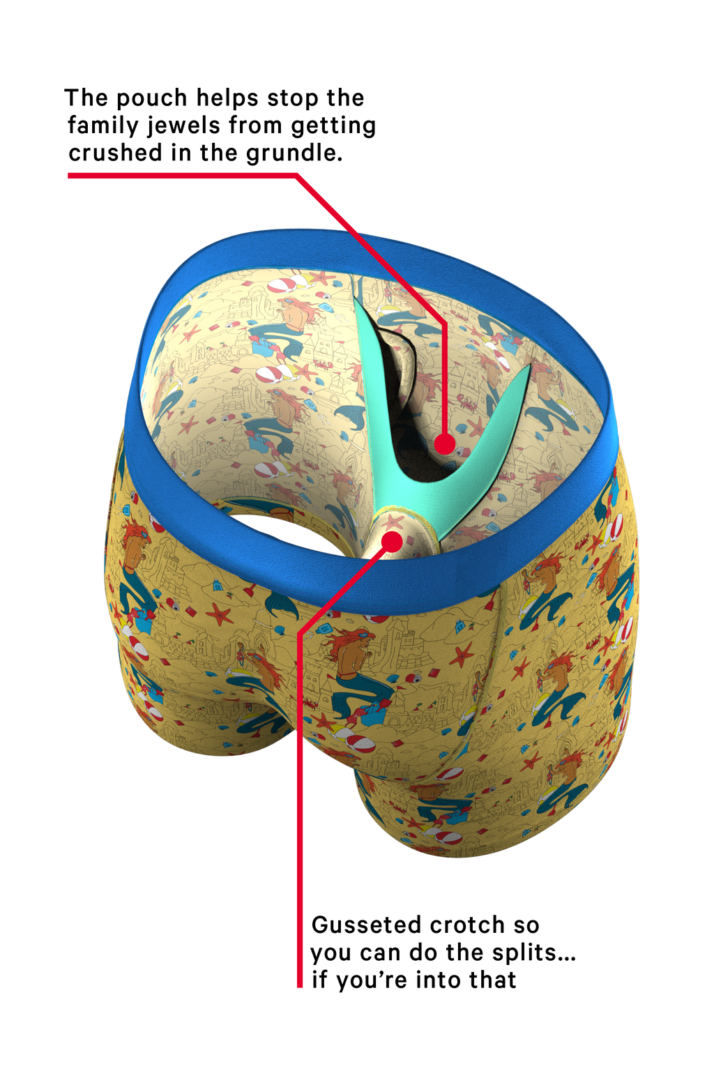 The Nudie Beach | Beach Scene Ball Hammock® Pouch Underwear With Fly - Shinesty