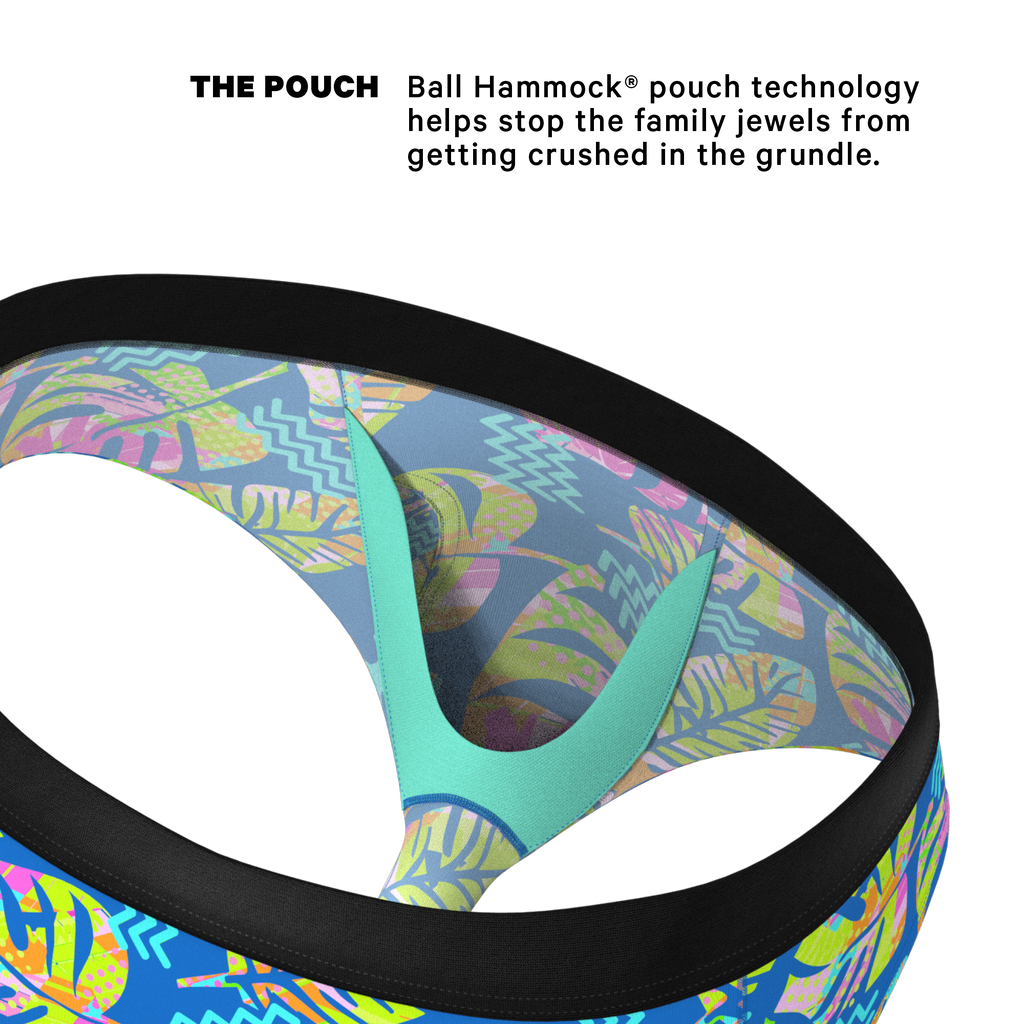 The Oahu Rendezvous | Tropical Leaves Ball Hammock® Pouch Underwear Briefs - Shinesty