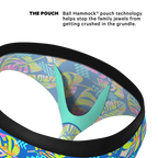 The Oahu Rendezvous | Tropical Leaves Ball Hammock® Pouch Underwear Briefs - Shinesty