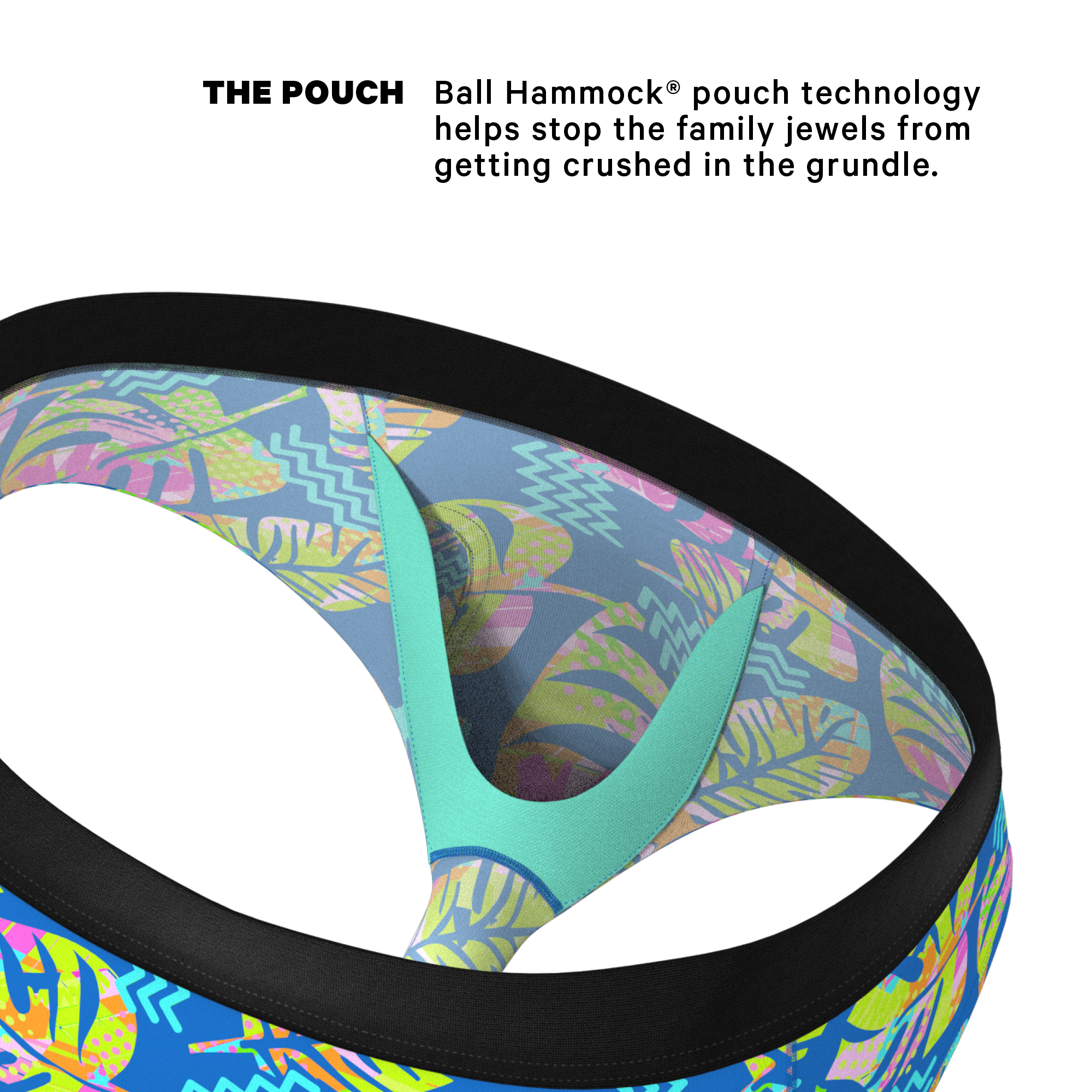 The Oahu Rendezvous | Tropical Leaves Ball Hammock® Pouch Underwear Briefs - Shinesty