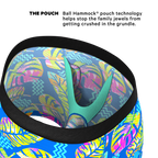 The Oahu Rendezvous | Tropical Leaves Ball Hammock® Pouch Underwear With Fly - Shinesty