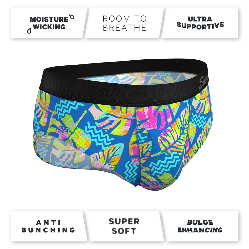 The Oahu Rendezvous | Tropical Leaves Ball Hammock® Pouch Underwear Briefs - Shinesty