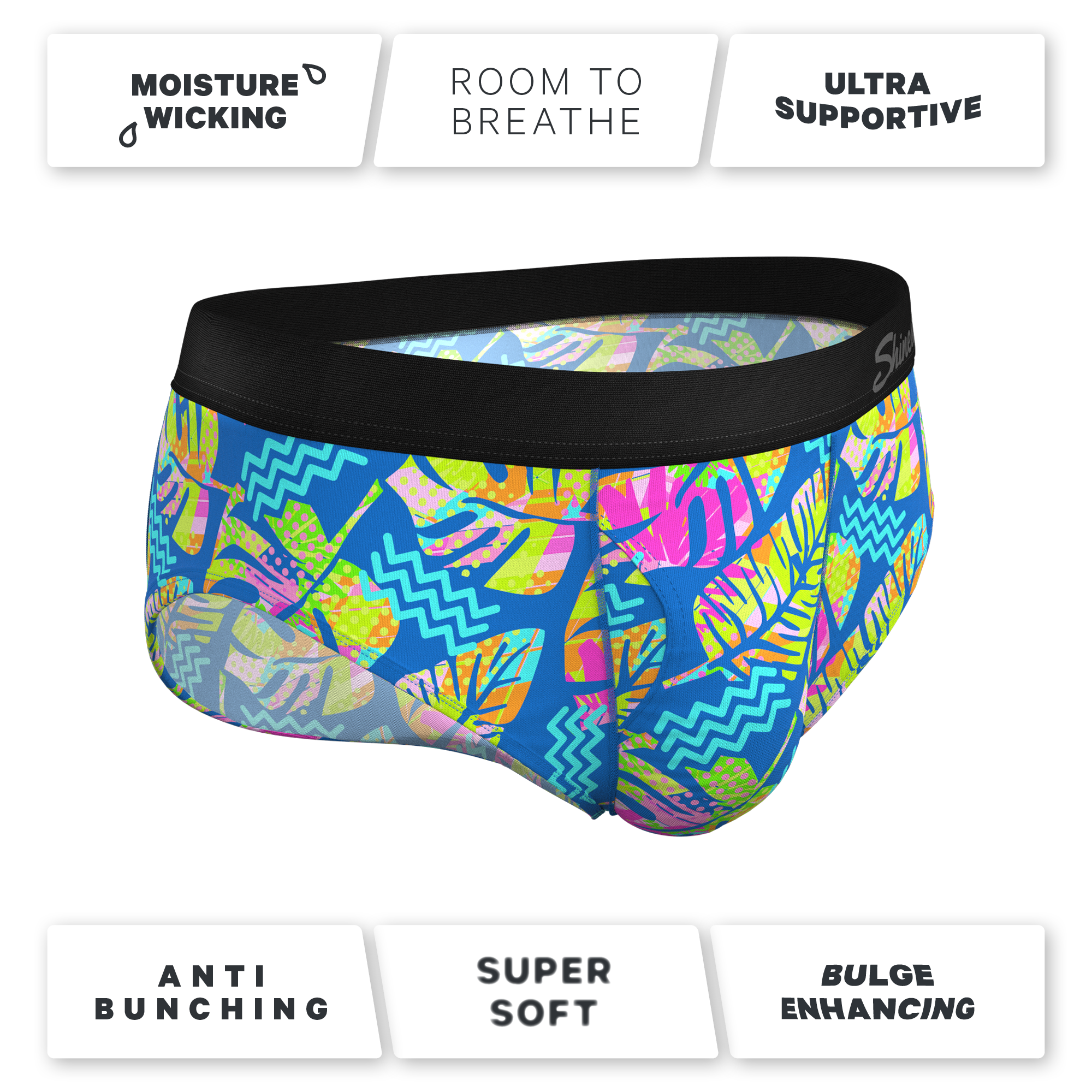 The Oahu Rendezvous | Tropical Leaves Ball Hammock® Pouch Underwear Briefs - Shinesty