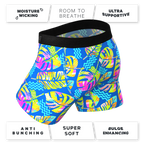 The Oahu Rendezvous | Tropical Leaves Ball Hammock® Pouch Underwear - Shinesty