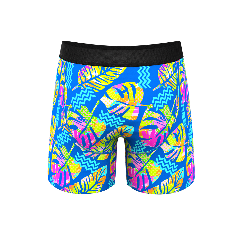 The Oahu Rendezvous | Tropical Leaves Ball Hammock® Pouch Underwear With Fly - Shinesty