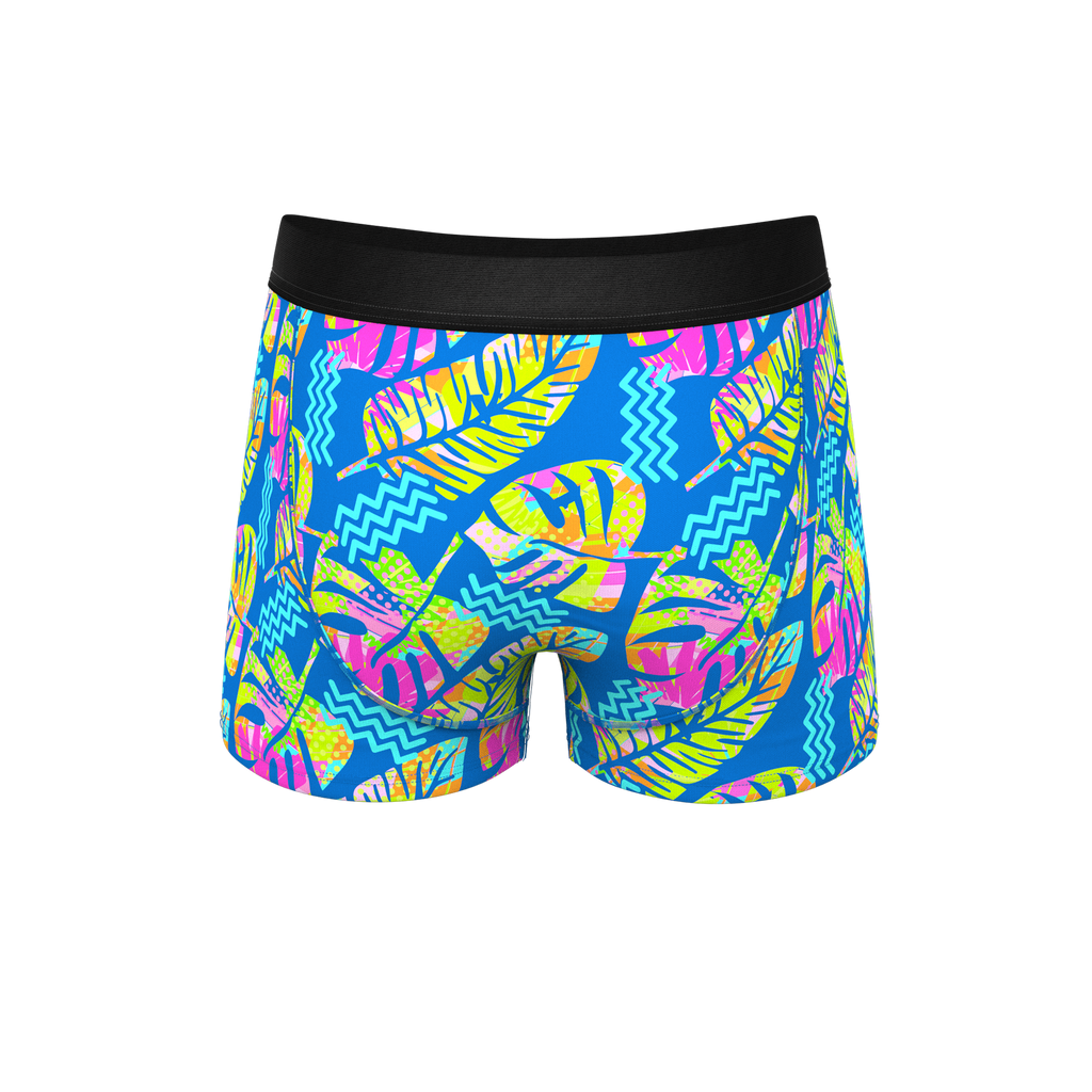 The Oahu Rendezvous | Tropical Leaves Ball Hammock® Pouch Trunks Underwear - Shinesty