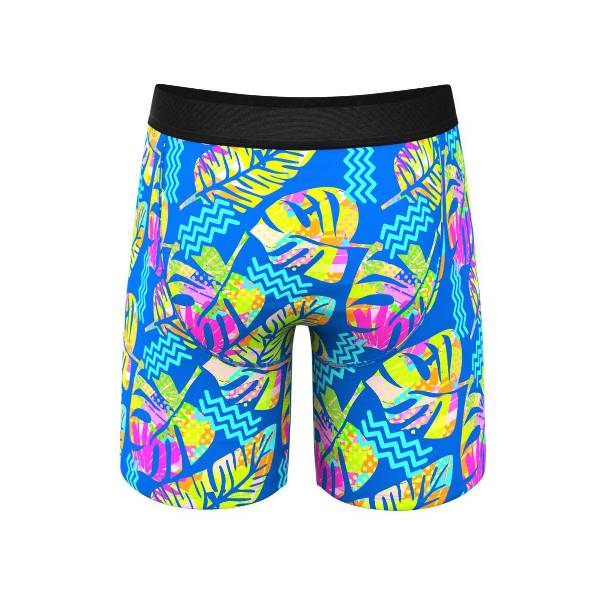 The Oahu Rendezvous | Tropical Leaves Ball Hammock® Boxer - Long Leg - Shinesty