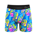 The Oahu Rendezvous | Tropical Leaves Ball Hammock® Pouch Underwear With Fly - Shinesty