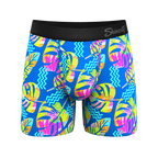 The Oahu Rendezvous | Tropical Leaves Ball Hammock® Pouch Underwear With Fly - Shinesty