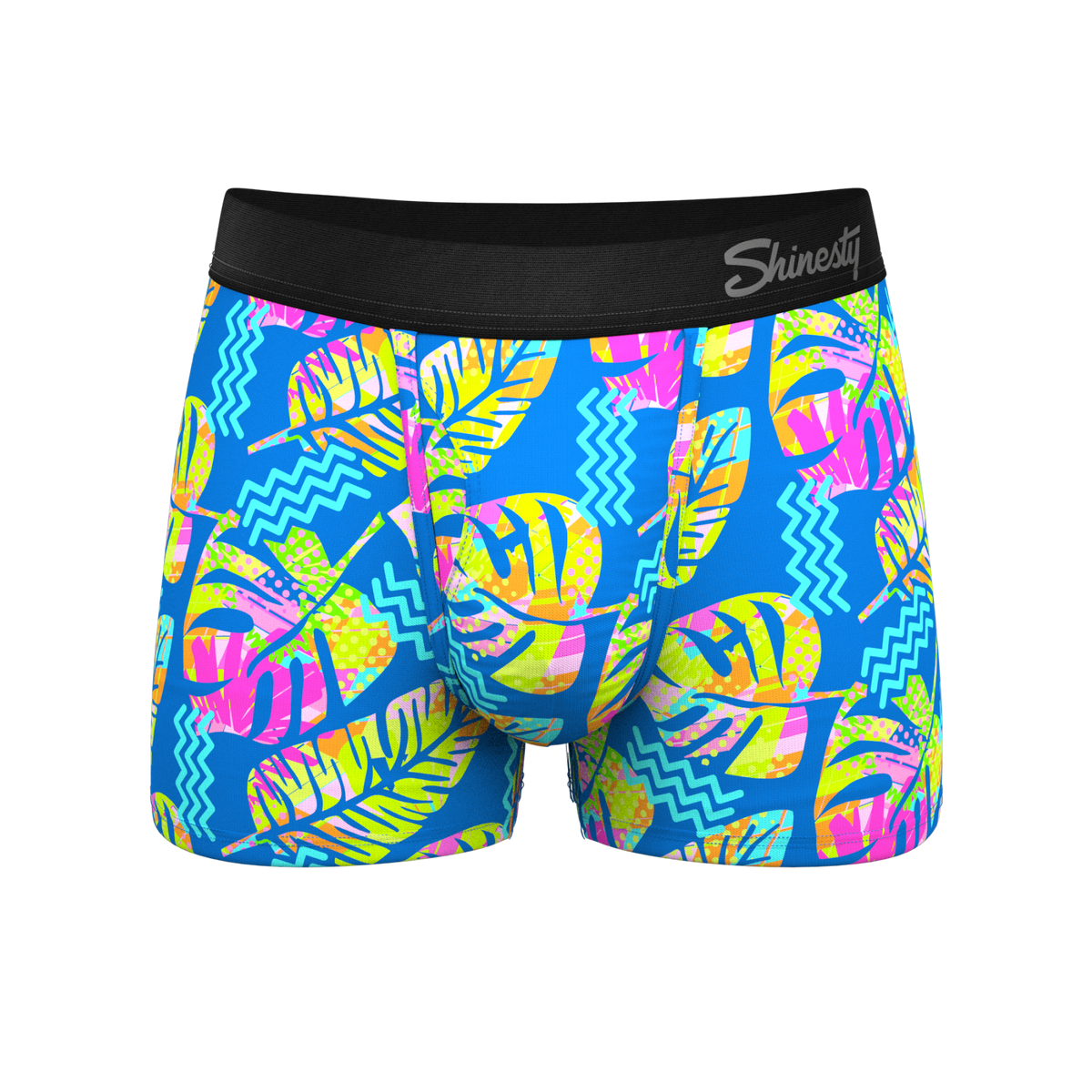 The Oahu Rendezvous | Tropical Leaves Ball Hammock® Pouch Trunks Underwear - Shinesty