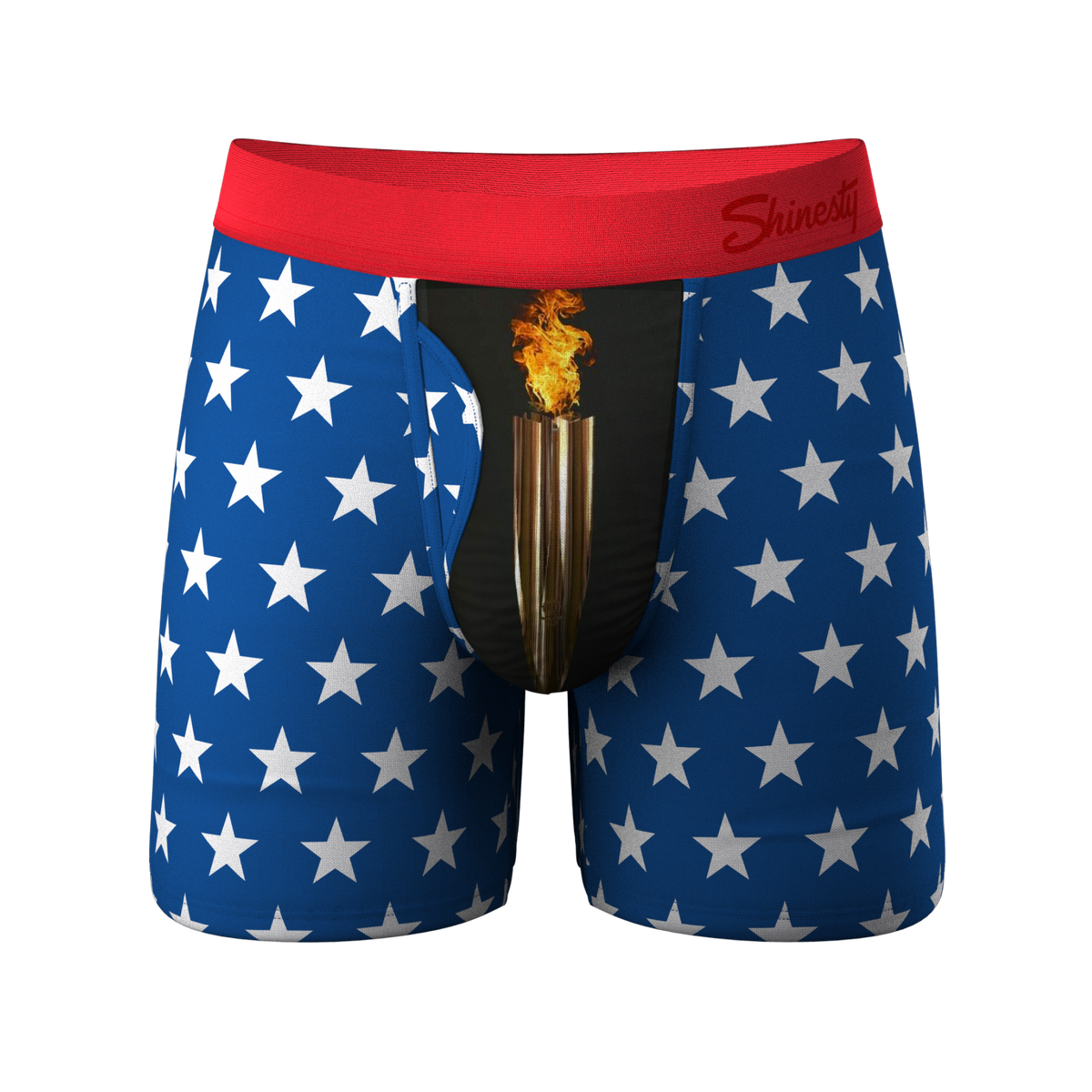 The Inferno | Torch & Flags Ball Hammock® Boxer Briefs With Fly - Shinesty