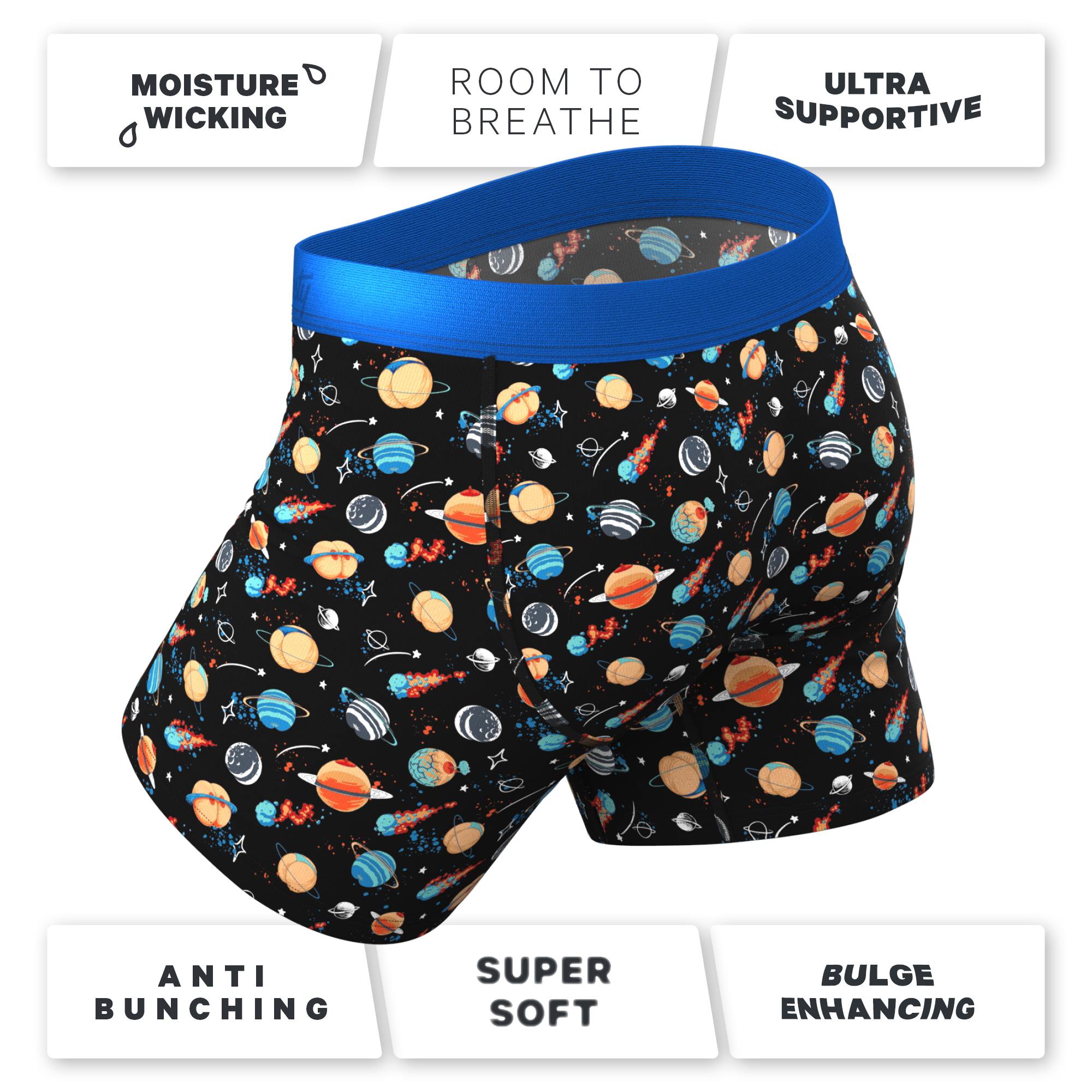 The Personal Space | Outer Space Ball Hammock® Pouch Underwear With Fly - Shinesty