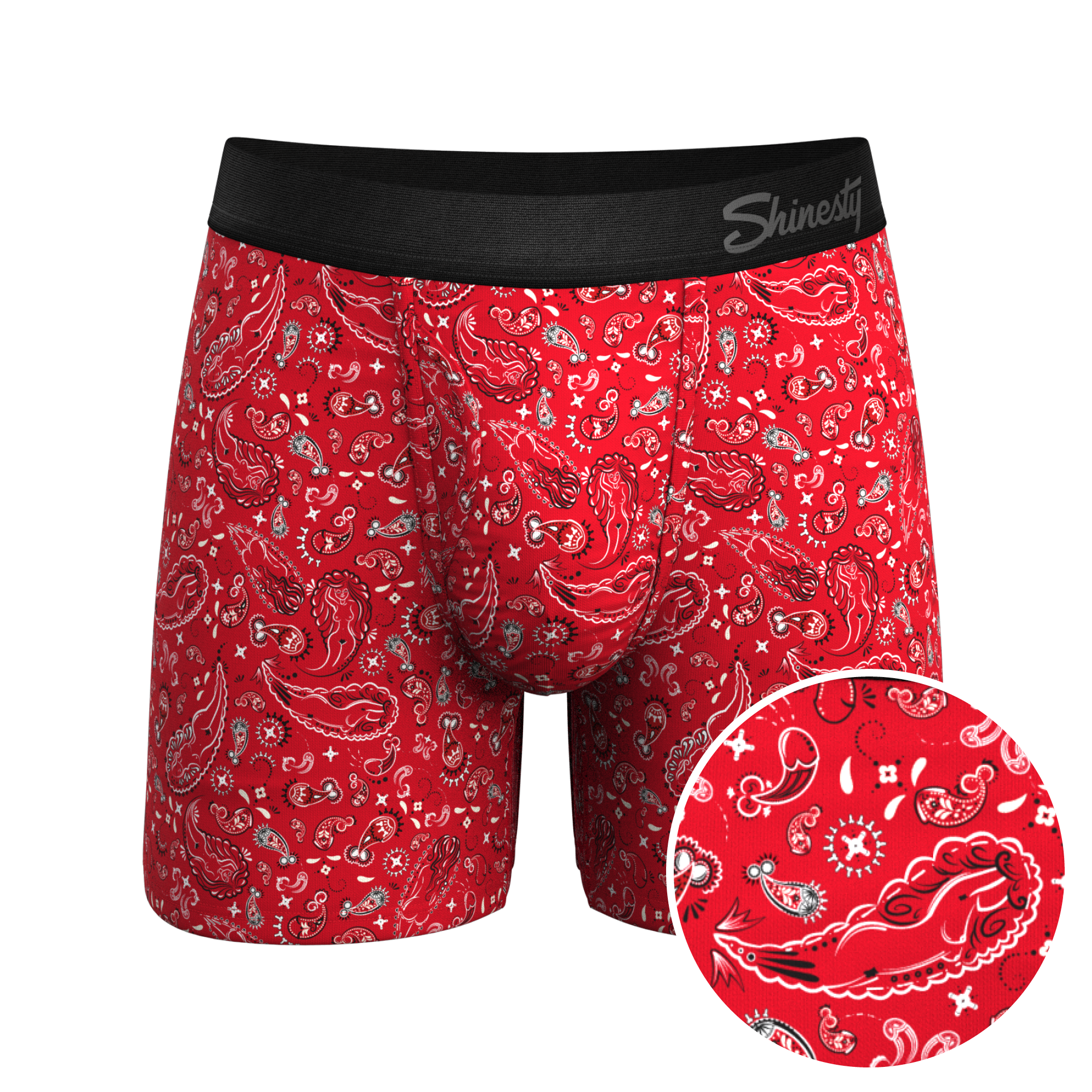 The Outlaw | Naughty Paisley Ball Hammock® Pouch Underwear With Fly - Shinesty