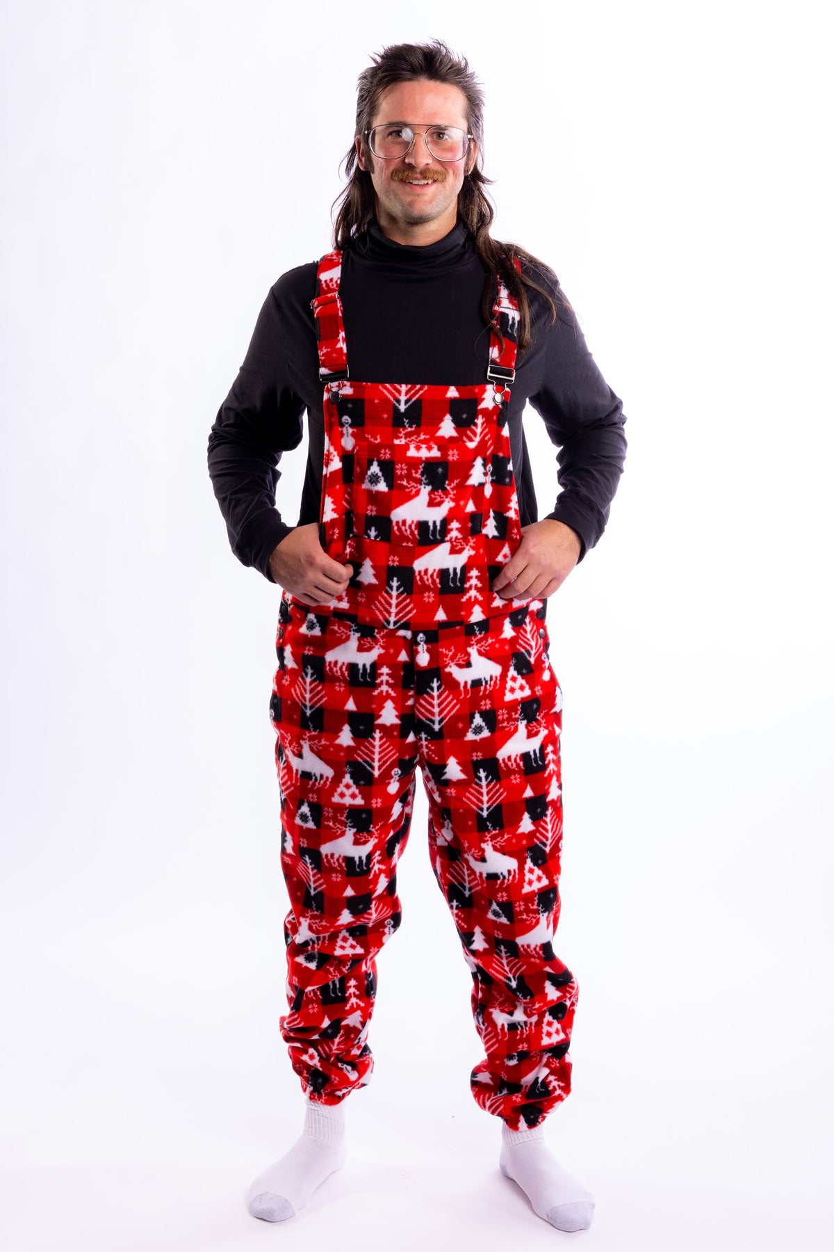 The Christmas Canoodle | Unisex Fleece Pajamaralls® - Shinesty