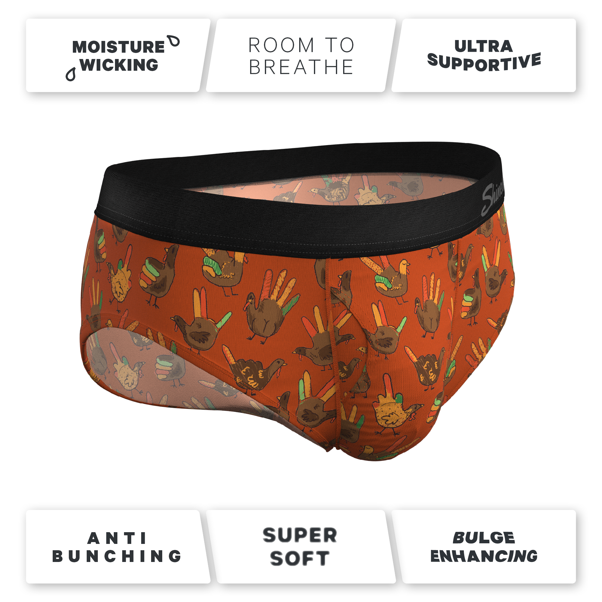 The Party Fowl | Thanksgiving Turkey Ball Hammock Pouch® Underwear Briefs - Shinesty
